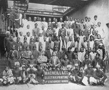 Staff of Macneill & Co.'s Printing and Stationery Works, Calcutta 1917