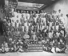 Staff of Macneill & Co.'s Printing and Stationery Works, Calcutta 1917