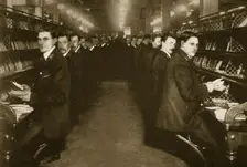 Staff sorting letters at the Post Office, Mount Pleasant, London, 20th century. Creator: Unknown