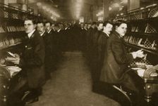 Staff sorting letters at the Post Office, Mount Pleasant, London, 20th century. Creator: Unknown