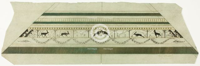Stag and Flower Pattern Frame (bottom frame section), 1897-99. Creator: Theodore Roussel.