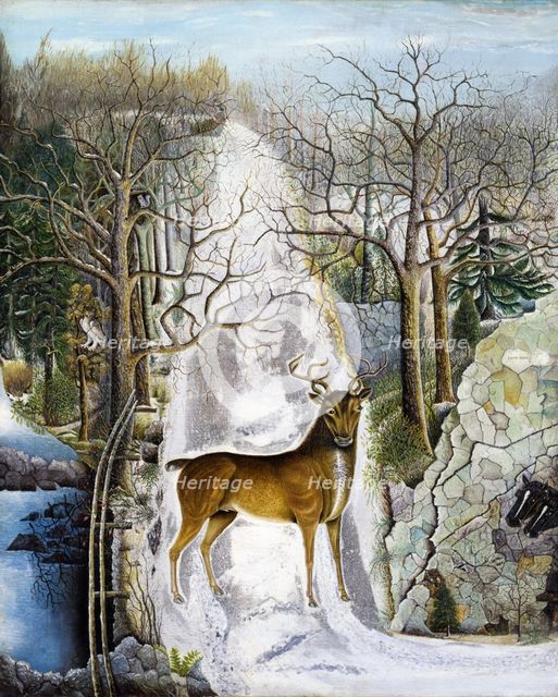 Stag at Echo Rock, late 19th century. Creator: Unknown.