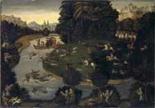 Stag Hunt, (1506), 1600. Creator: Unknown