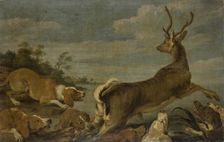 Stag Hunt, c1653-c1675, (c1653-c1678). Creator: Paul de Vos