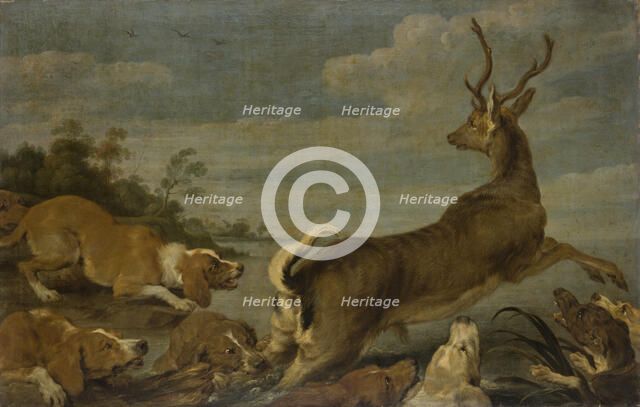 Stag Hunt, c1653-c1675, (c1653-c1678). Creator: Paul de Vos.