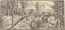 Stag Hunt in a Landscape, c. 1545/1555. Creator: Master H.W.G.