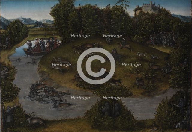 Stag Hunt with the Elector Frederick the Wise, after 1529. Artist: Cranach, Lucas, the Elder (1472-1553)