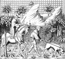 Stag hunting, 14th century (1849)