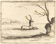 Stag in the Water, 1628. Creator: Jacques Callot