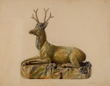 Stag Statuette, 1935/1942. Creator: Charles Caseau
