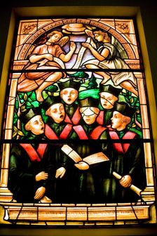 Stained glass, Toledo Cathedral, Spain, 2007. Creator: Samuel Magal