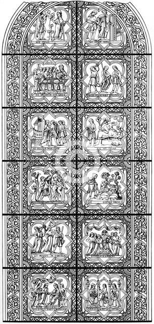 Stained glass window, Bourges Cathedral, Bourges, France, 13th century (1849).Artist: Hauger