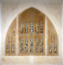 Stained glass window design, 1869. Artist: Henry Hughes