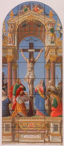 Stained glass window in St Paul's Cathedral, London, 1868. Artist: Anon