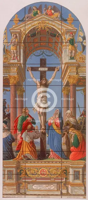Stained glass window in St Paul's Cathedral, London, 1868. Artist: Anon