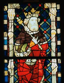 Stained glass window of King Cnut, 15th century