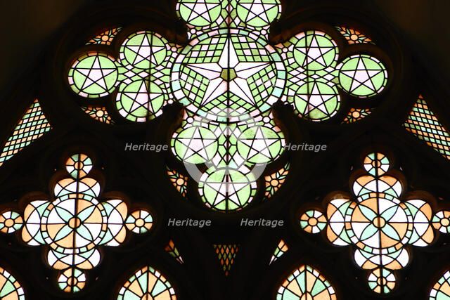 Stained glass window, Lala Mustafa Pasha Mosque, Famagusta, North Cyprus.