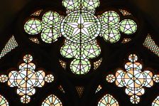 Stained glass window, Lala Mustafa Pasha Mosque, Famagusta, North Cyprus