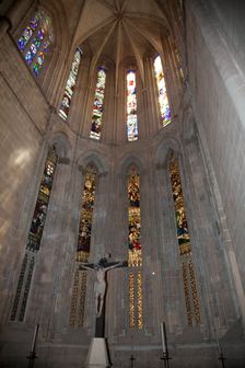 Stained glass windows, church chancel, Monastery of Batalha, Batalha, Portugal, 2009. Creator: Samuel Magal