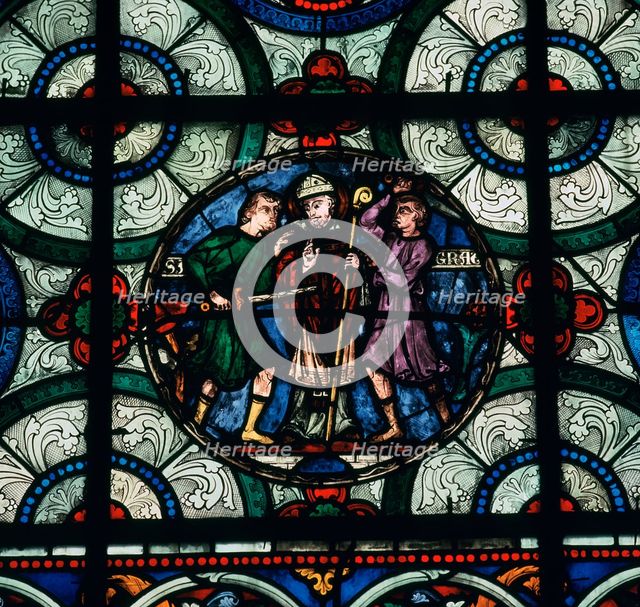 Stained glass depiction of the murder of Thomas A Becket, 12th century. Artist: Unknown