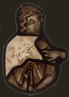 Stained Glass Fragment, French, 1200-1215. Creator: Unknown