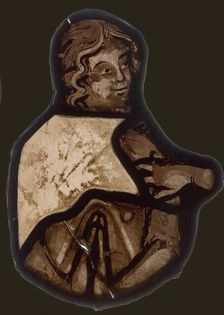 Stained Glass Fragment, French, 1200-1215. Creator: Unknown