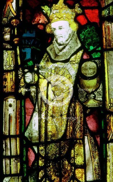 Stained glass image of Edward the Confessor. Artist: Unknown