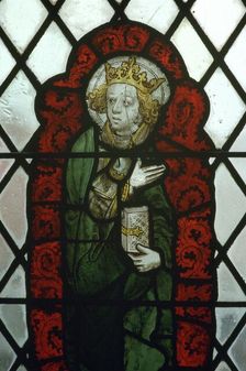 Stained glass of St Edward the Confessor, 15th century