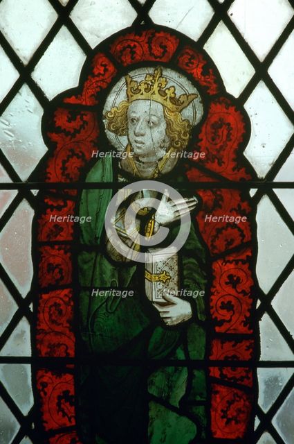 Stained glass of St Edward the Confessor, 15th century. Artist: Unknown