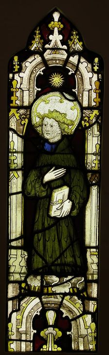 Stained Glass Panel with an Angel, British, ca. 1450. Creator: Unknown