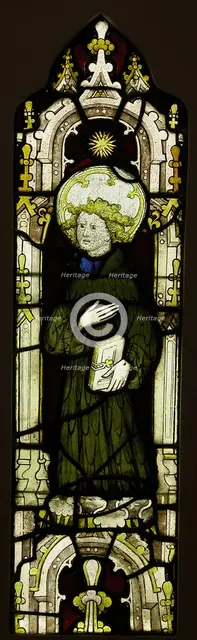 Stained Glass Panel with an Angel, British, ca. 1450. Creator: Unknown.