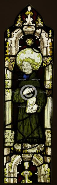 Stained Glass Panel with an Angel, British, ca. 1450. Creator: Unknown.