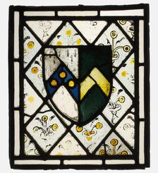 Stained Glass Panel with Heraldic Shield of Johnson, British, ca. 1500. Creator: Unknown