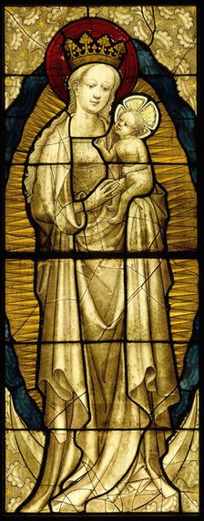 Stained Glass Panel with the Virgin and Child, German, 1430-35. Creator: Unknown