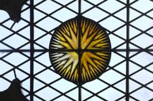 Stained glass roundel from Eltham Palace, London, 1999. Artist: J Bailey