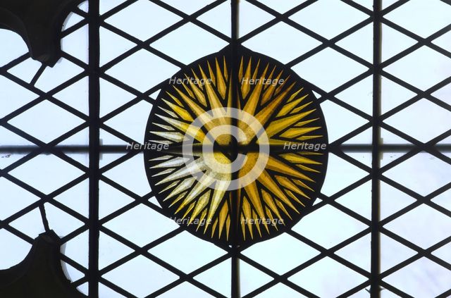 Stained glass roundel from Eltham Palace, London, 1999. Artist: J Bailey