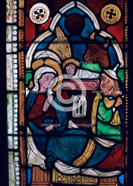 Stained glass Swedish Nativity. Artist: Unknown