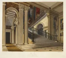 Stair Case, Buckingham House, 1819. Creator: William James Bennett