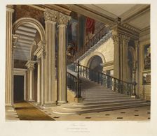 Stair Case, Buckingham House, 1819. Creator: William James Bennett