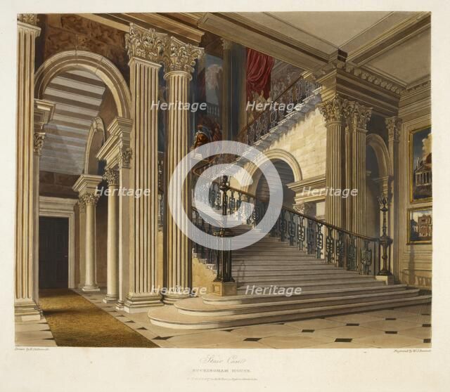 Stair Case, Buckingham House, 1819.  Creator: William James Bennett.