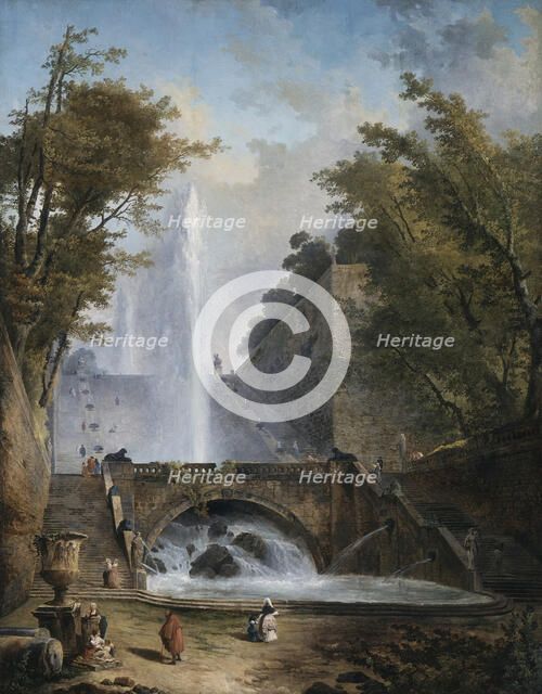 Stair and Fountain in the Park of a Roman Villa Creator: Hubert Robert.