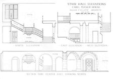Stair hall elevations - house of Carll Tucker, Mount Kisco, New York, 1925. Artist: Walker and Gillette