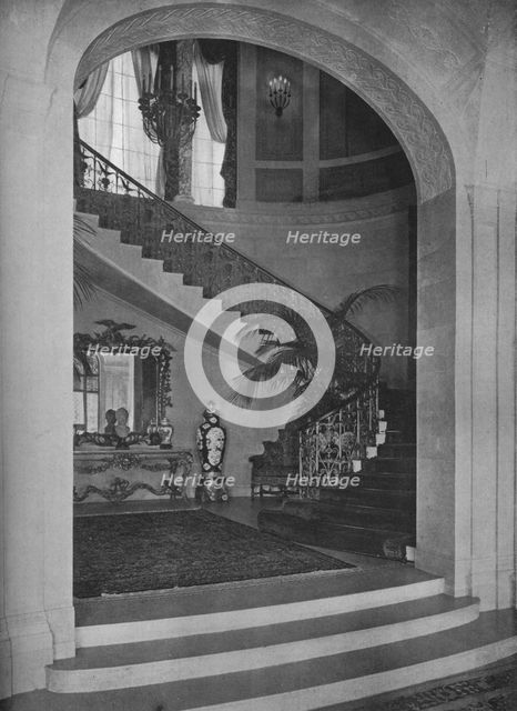 Stair hall, house of Mrs William Hayward, New York, 1922. Artist: Unknown.
