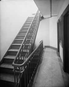 Stairway and hall, tenement, New York City, between 1900 and 1910. Creator: Unknown