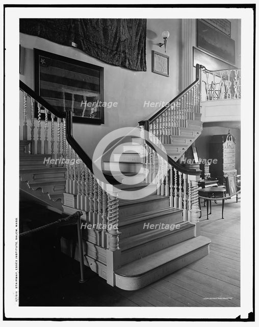Stairway, Essex Institute, Salem, Mass., c.between 1900 and 1910. Creator: Unknown.