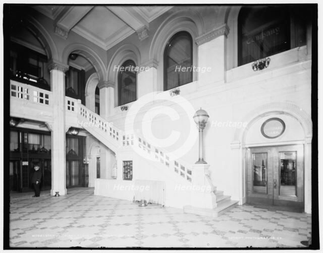 Stairway, first floor, Union Trust Building, Detroit, Mich., between 1900 and 1906. Creator: Unknown.