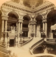 Stairway in Grand Opera House, Paris, France c1900. Creator: Unknown