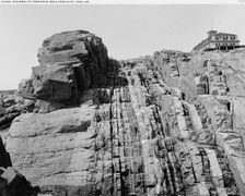 Stairway of Trap Rock, Baldhead (i.e. Bald Head) Cliff, York, Me., between 1900 and 1906. Creator: Unknown