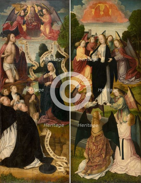 Stairway to Heaven and Calvary, 1490. Creator: Master of the Amsterdam Death of the Virgin.