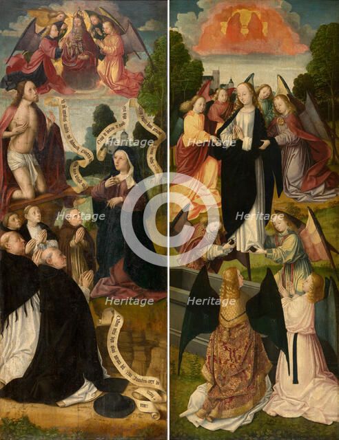 Stairway to Heaven and Calvary, 1490. Creator: Master of the Amsterdam Death of the Virgin.